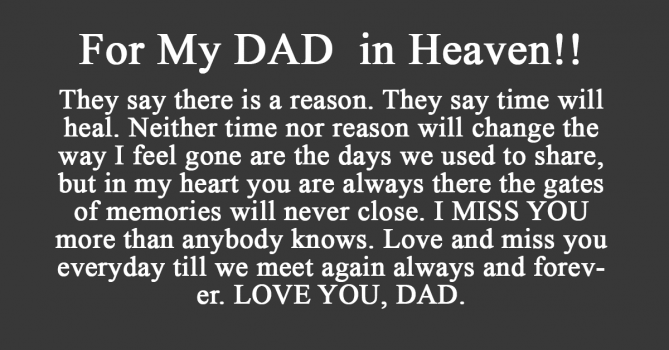 To My Father In Heaven