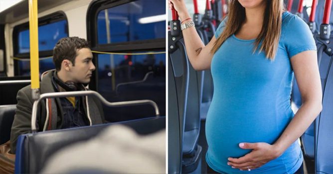 Man Says He Refuses To Give Up His Seat For Pregnant Women Because Of Long Working Hours