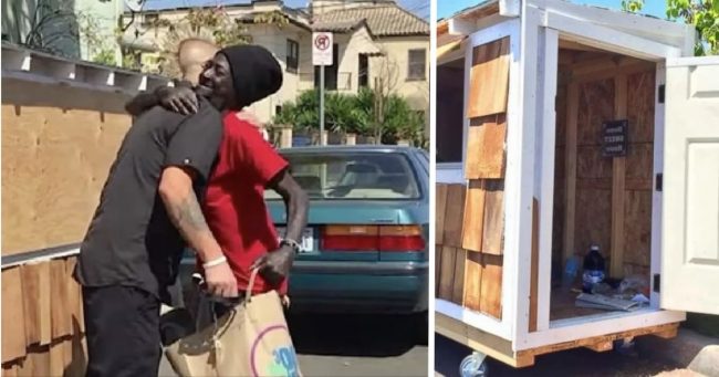 Man Sees Homeless Woman Sleeping Outside His Home And Spends $500 To build Her A Tiny House