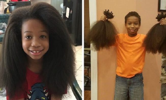 At 10 Years Old, Boy Who Spent Two Years Growing His Hair, Donates it to Make Wigs for Kids With Cancer