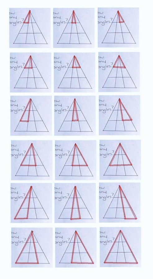 Disputed math problem. How Many Triangles Are There? - Keep on Mind
