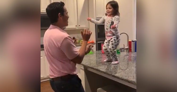 Mom Catches Dad And Tiny Toddler Sharing Cutest Salsa Dance-Off