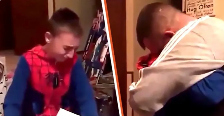 11-Year-Old Boy Cries When He Sees His Christmas Present Is That Mom’s Husband Is Adopting Him