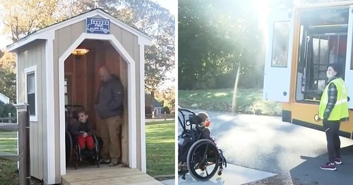 Father Posts Plea For 5-Yr-Old Son In Wheelchair That Waits For Bus In Rain & Group Of Teens Answer It
