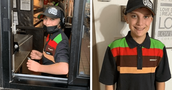 Proud Dad Sparks Fierce Debate Online After Posting Photos of 14-Year-Old Working at Burger King