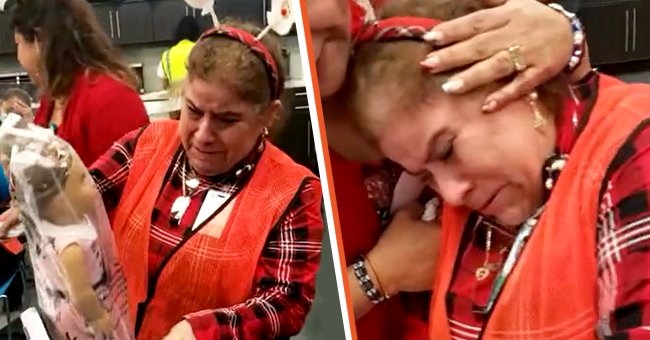 Grandma Left in Tears after Receiving Her First Doll in Her Life from Co-workers for Christmas