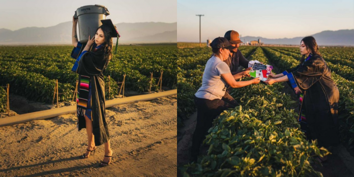 Mexican-American Student Celebrates Graduation By Taking Photos On A Farm Where Her Parents Work