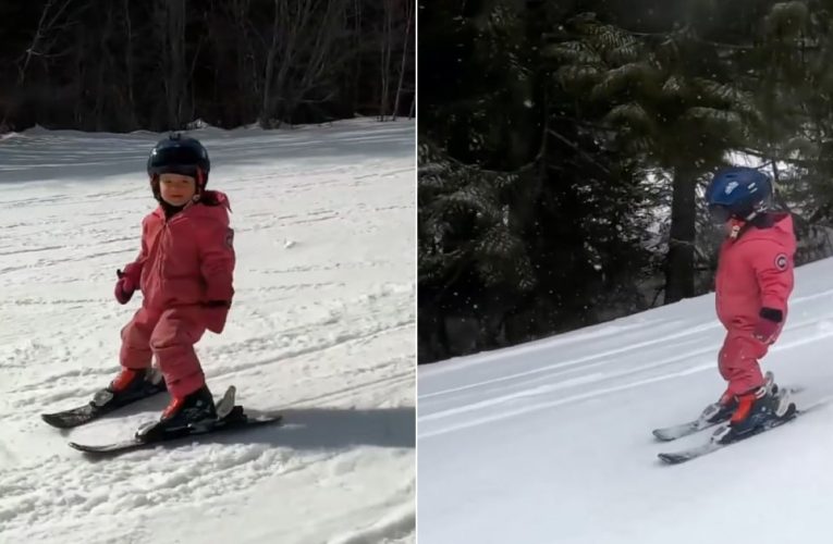 Dad Attaches Microphone On 3-yr-old Daughter And People Are Loving Her Adorable Pep Talks While Skiing