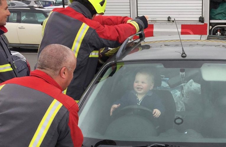 Baby Can’t Stop Laughing After He Is Rescued From Locked Car By Firefighters