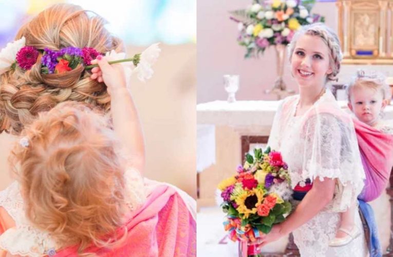 Instead Of A Veil, Bride Wears Daughter Down Aisle And Exchanges Vows While Breastfeeding