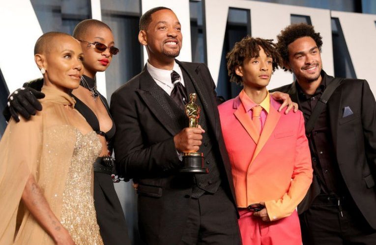 Will Smith With His Wife Jada And Children At Oscar Party After Defending Her From A Nasty Joke