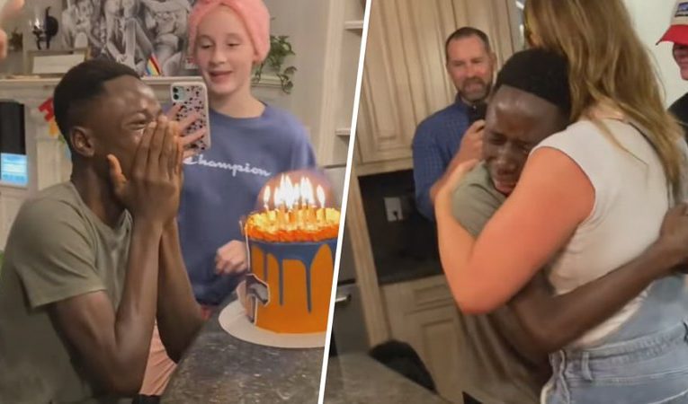 Adopted Sixth-Grader Celebrates His Birthday With A Birthday Cake For First Time Ever In His Life