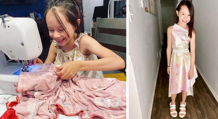 At Just 9 Years Old, This Little Girl Designs And Sews Wonderful Dresses: Her Works Are Popular On The Web