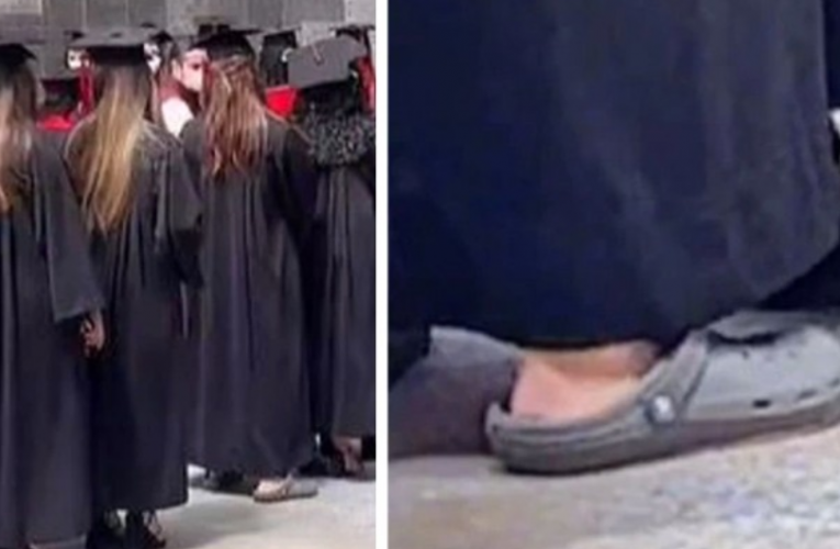 Student Shows Up At Her Graduation Ceremony In Slippers, But Readers Defend Her From Criticism